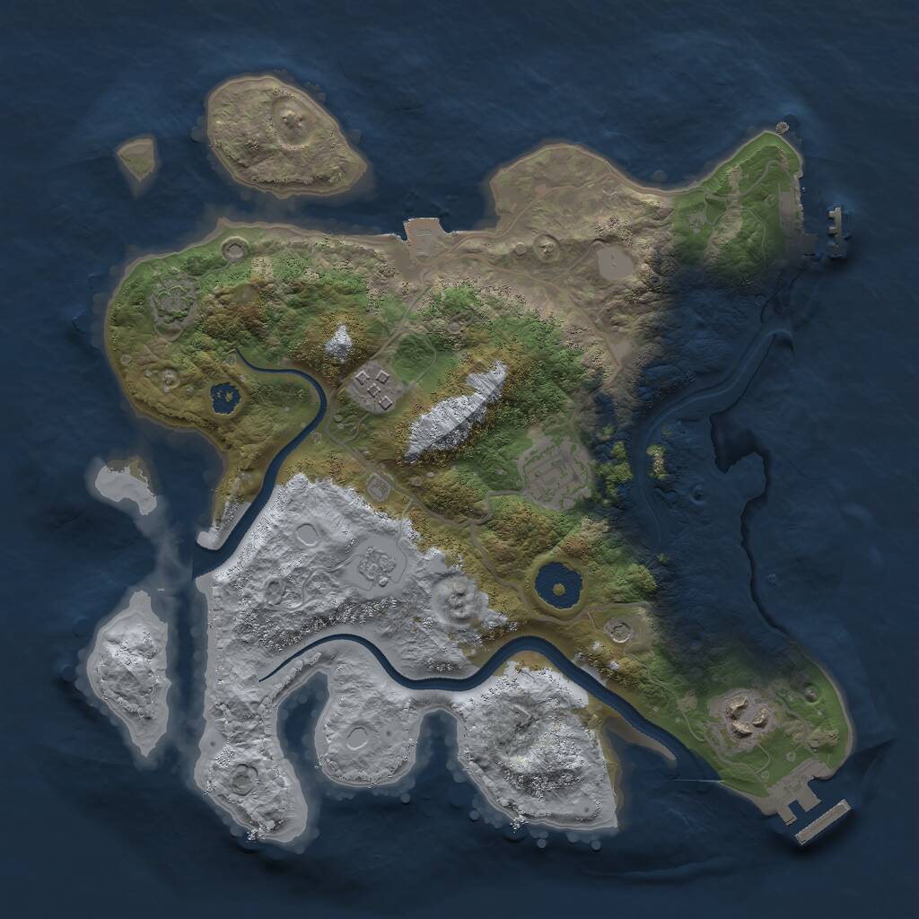 Rust Map: Procedural Map, Size: 3000, Seed: 415337848, 9 Monuments