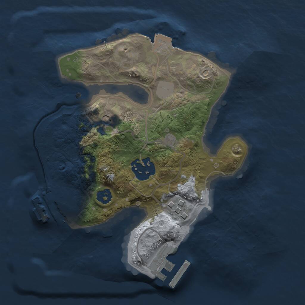Rust Map: Procedural Map, Size: 2000, Seed: 30051, 6 Monuments