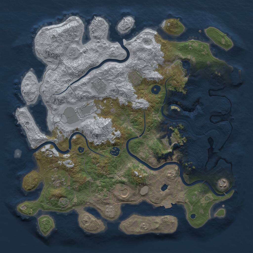 Rust Map: Procedural Map, Size: 4096, Seed: 4547, 14 Monuments