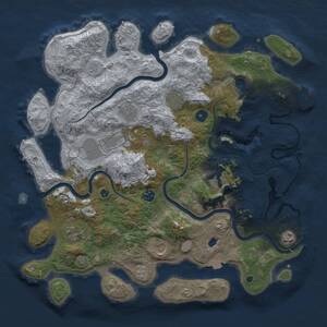 Thumbnail Rust Map: Procedural Map, Size: 4096, Seed: 4547, 14 Monuments