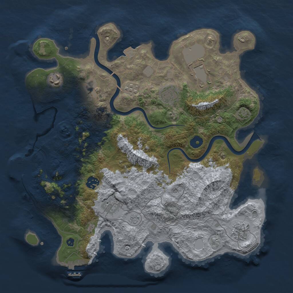 Rust Map: Procedural Map, Size: 3558, Seed: 50000, 14 Monuments