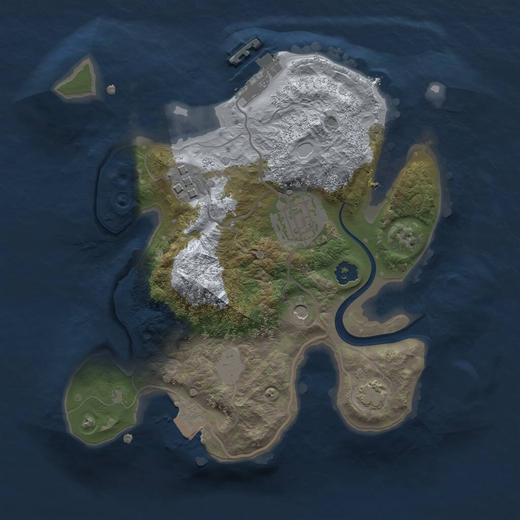 Rust Map: Procedural Map, Size: 2275, Seed: 1, 6 Monuments