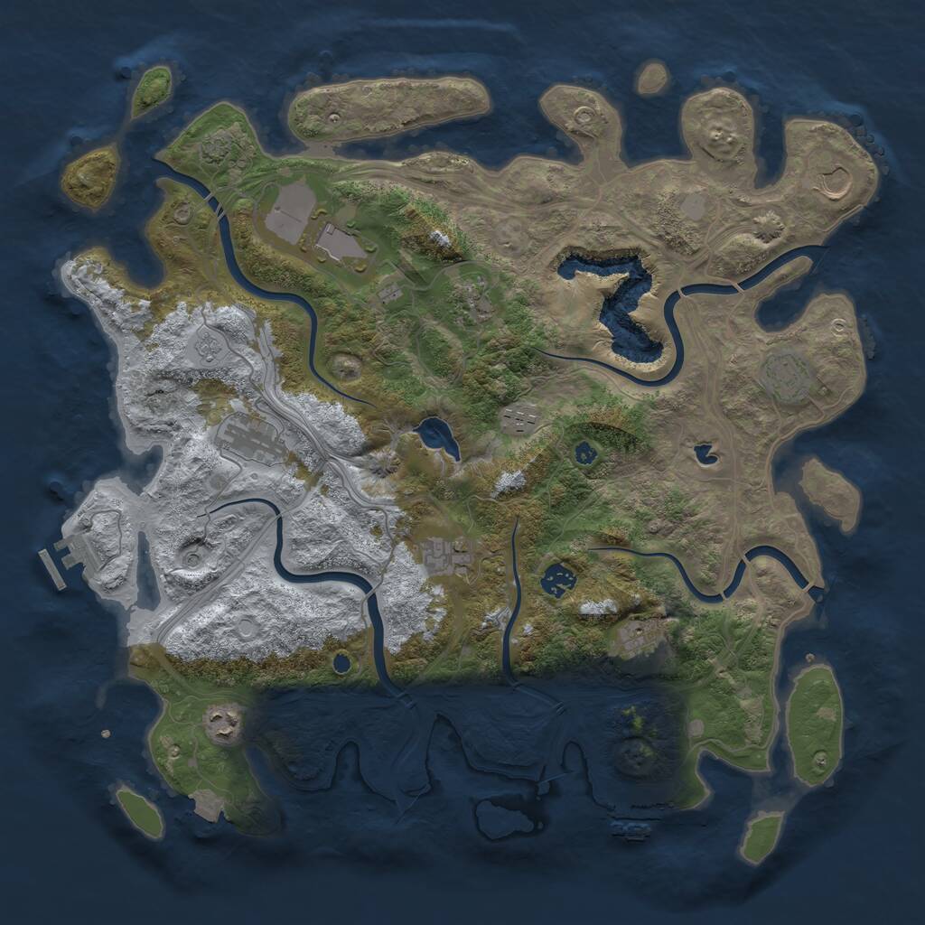 Rust Map: Procedural Map, Size: 4250, Seed: 345747, 16 Monuments
