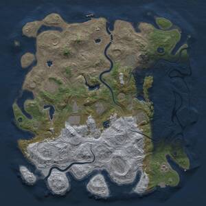 Thumbnail Rust Map: Procedural Map, Size: 4500, Seed: 1564125, 17 Monuments