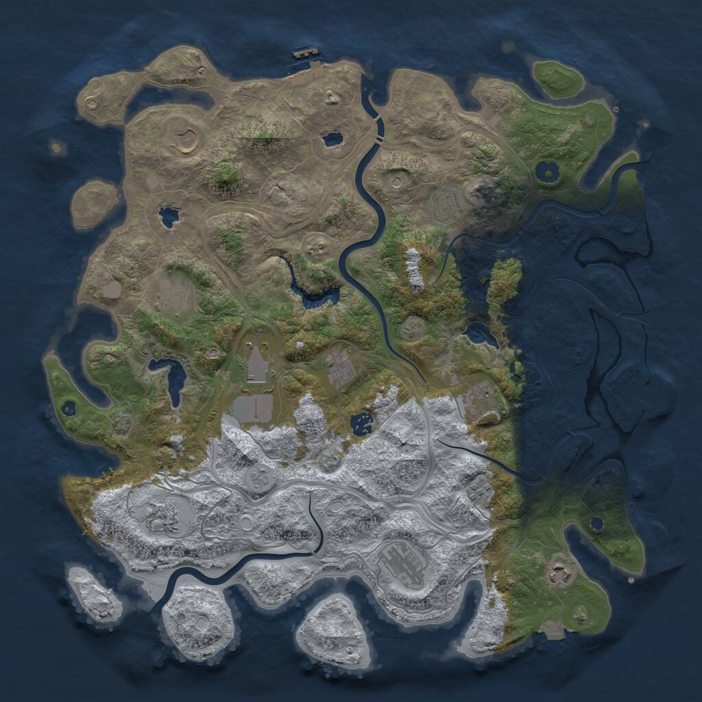Rust Map: Procedural Map, Size: 4500, Seed: 1564125, 17 Monuments