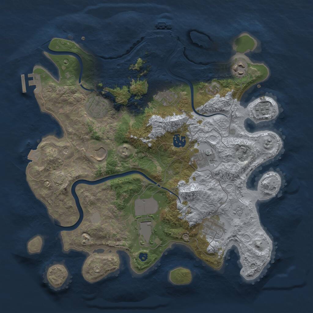 Rust Map: Procedural Map, Size: 3500, Seed: 67835467, 15 Monuments