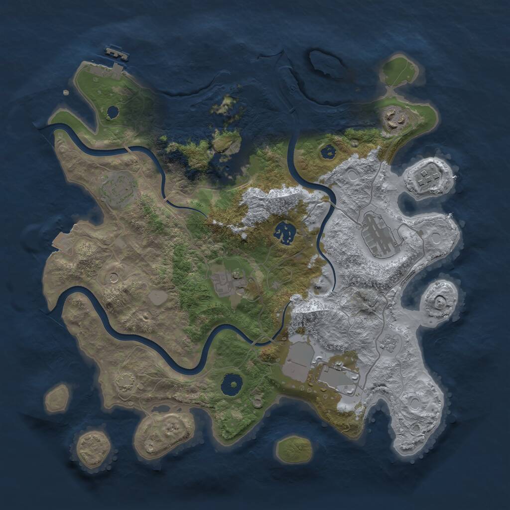 Rust Map: Procedural Map, Size: 3500, Seed: 67835467, 14 Monuments