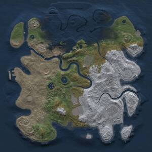 Thumbnail Rust Map: Procedural Map, Size: 3500, Seed: 847291, 15 Monuments