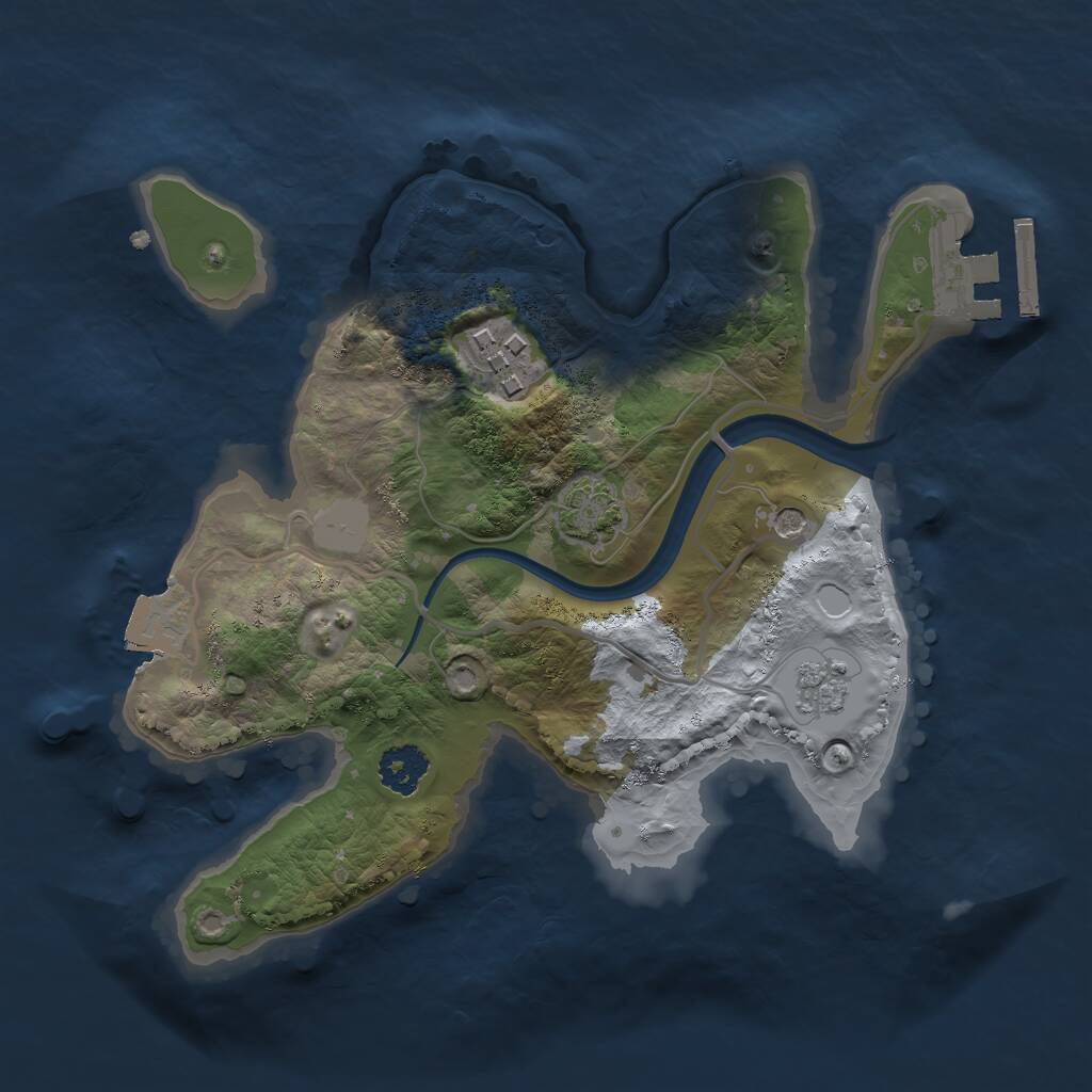 Rust Map: Procedural Map, Size: 2250, Seed: 1089571756, 6 Monuments