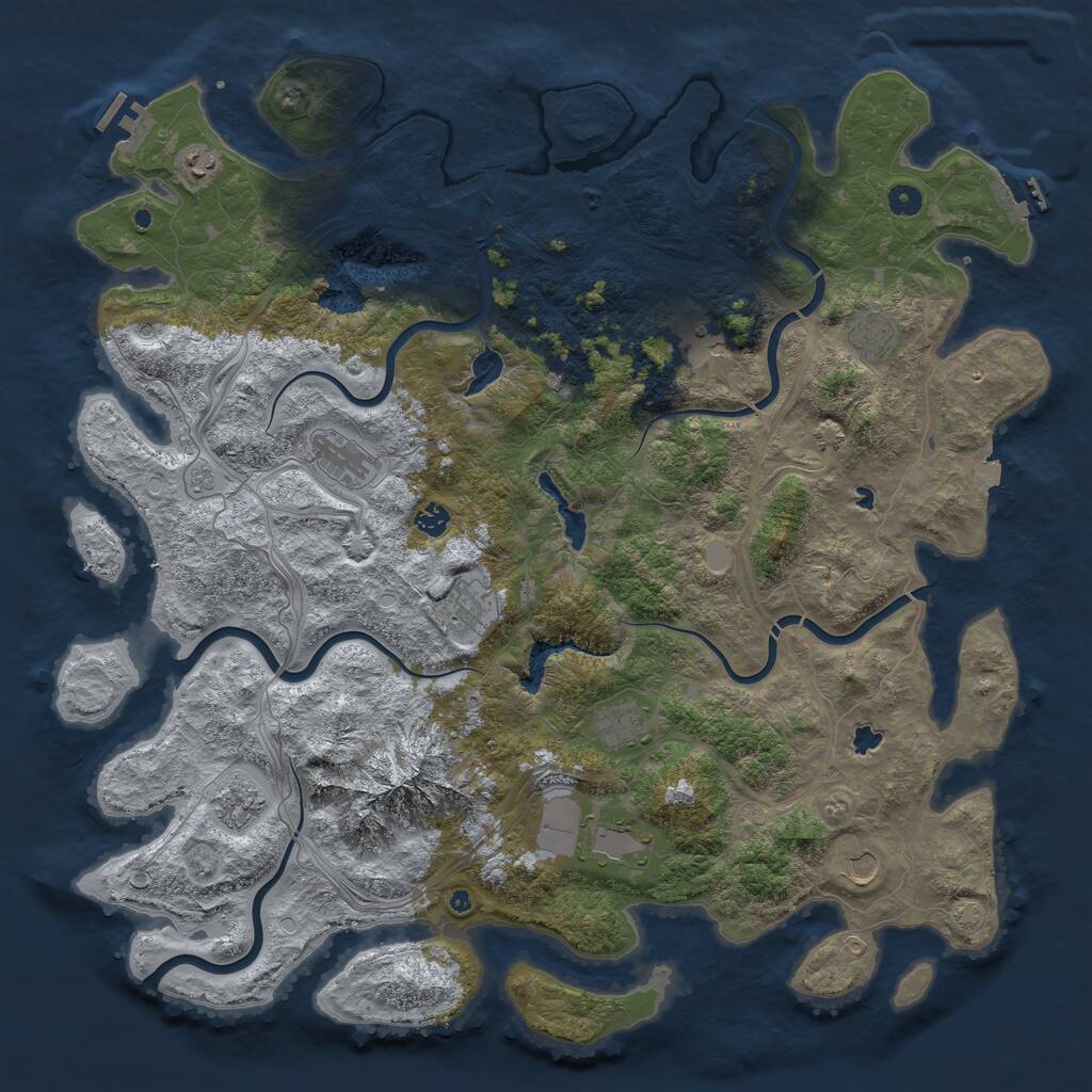 Rust Map: Procedural Map, Size: 5000, Seed: 2000811, 17 Monuments