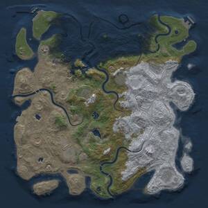 Thumbnail Rust Map: Procedural Map, Size: 4500, Seed: 297022702, 17 Monuments