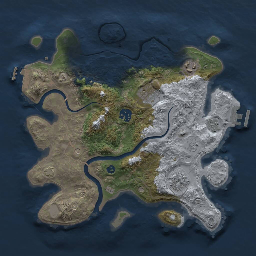 Rust Map: Procedural Map, Size: 3000, Seed: 1337228, 11 Monuments