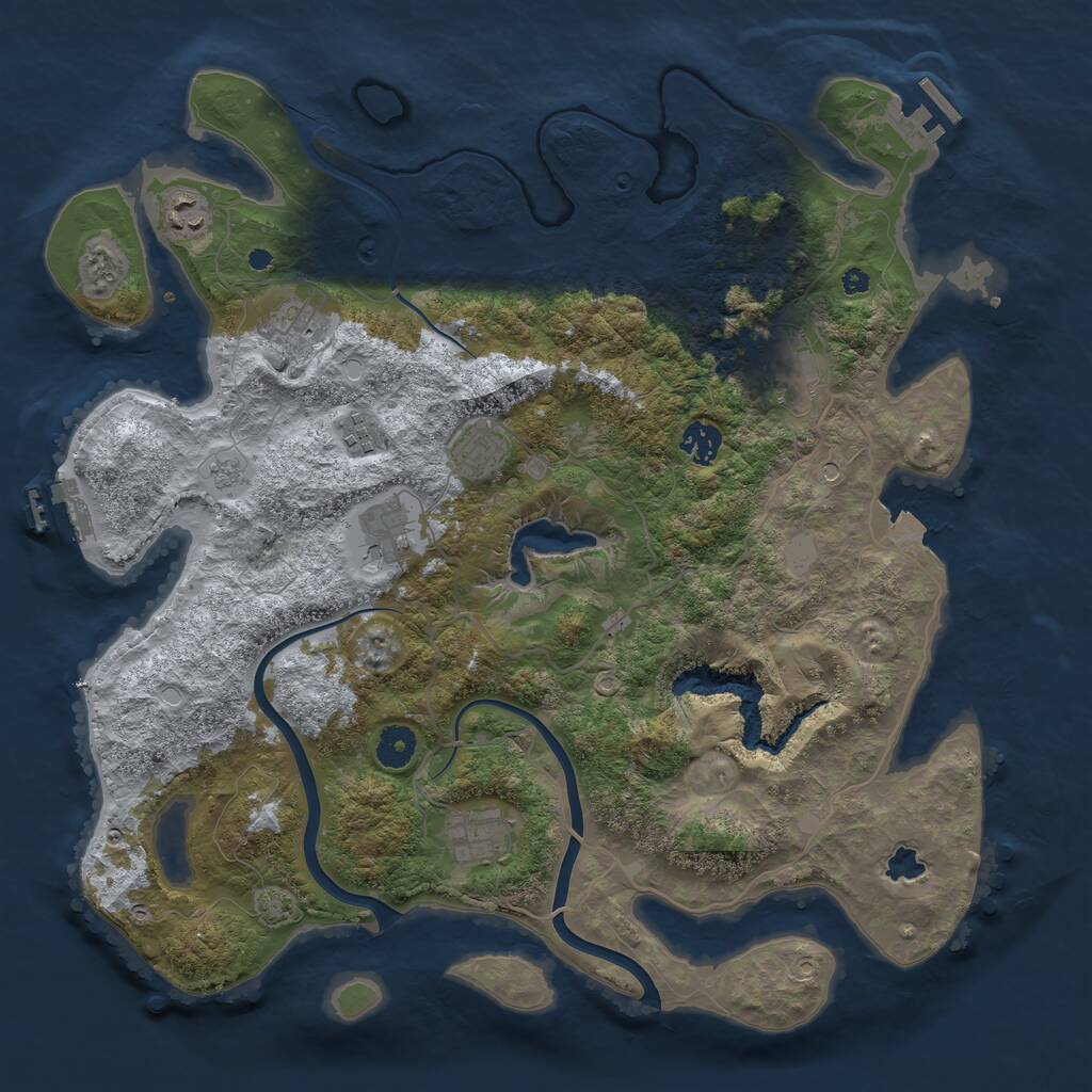 Rust Map: Procedural Map, Size: 4000, Seed: 259563232, 14 Monuments