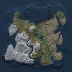 Thumbnail Rust Map: Procedural Map, Size: 3000, Seed: 1983470845, 11 Monuments