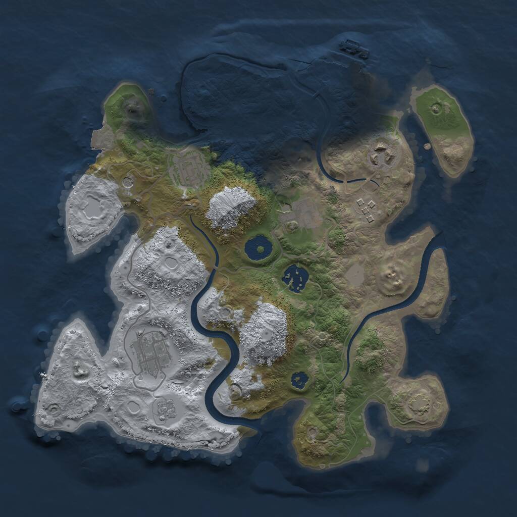 Rust Map: Procedural Map, Size: 3000, Seed: 1983470845, 11 Monuments