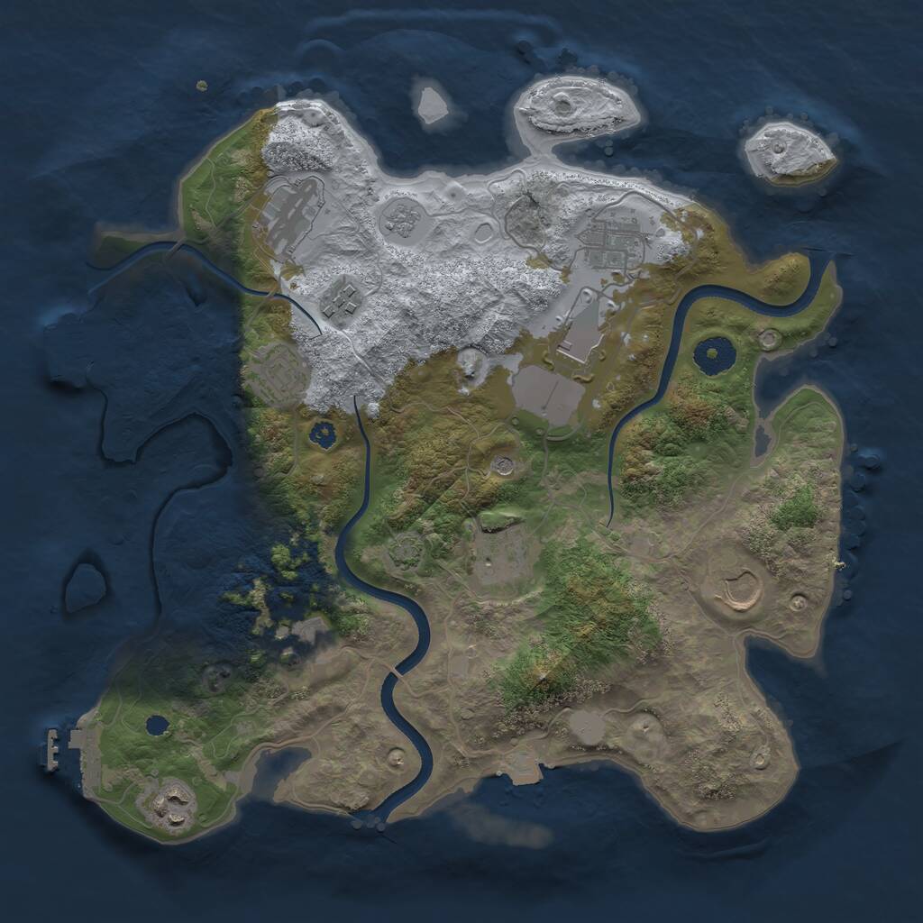 Rust Map: Procedural Map, Size: 3500, Seed: 90512, 15 Monuments