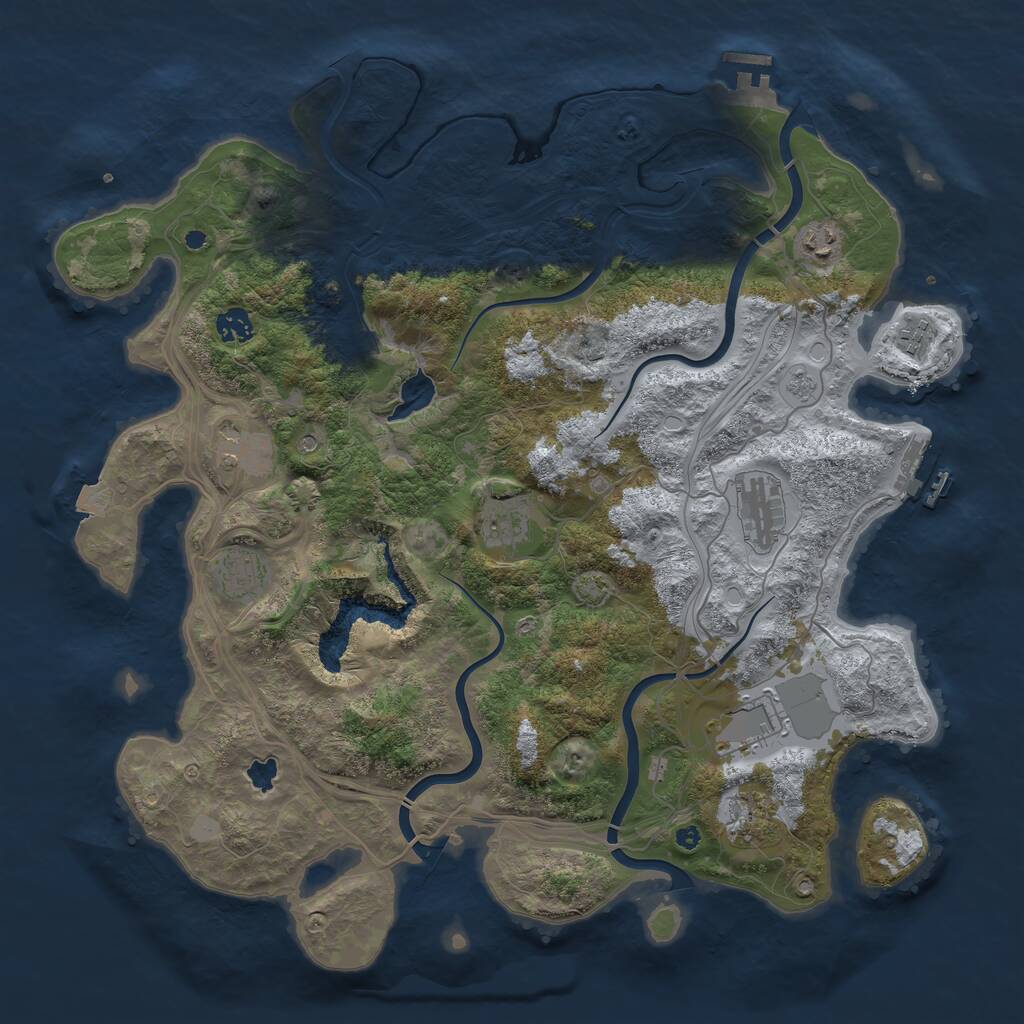 Rust Map: Procedural Map, Size: 4250, Seed: 154697188, 15 Monuments
