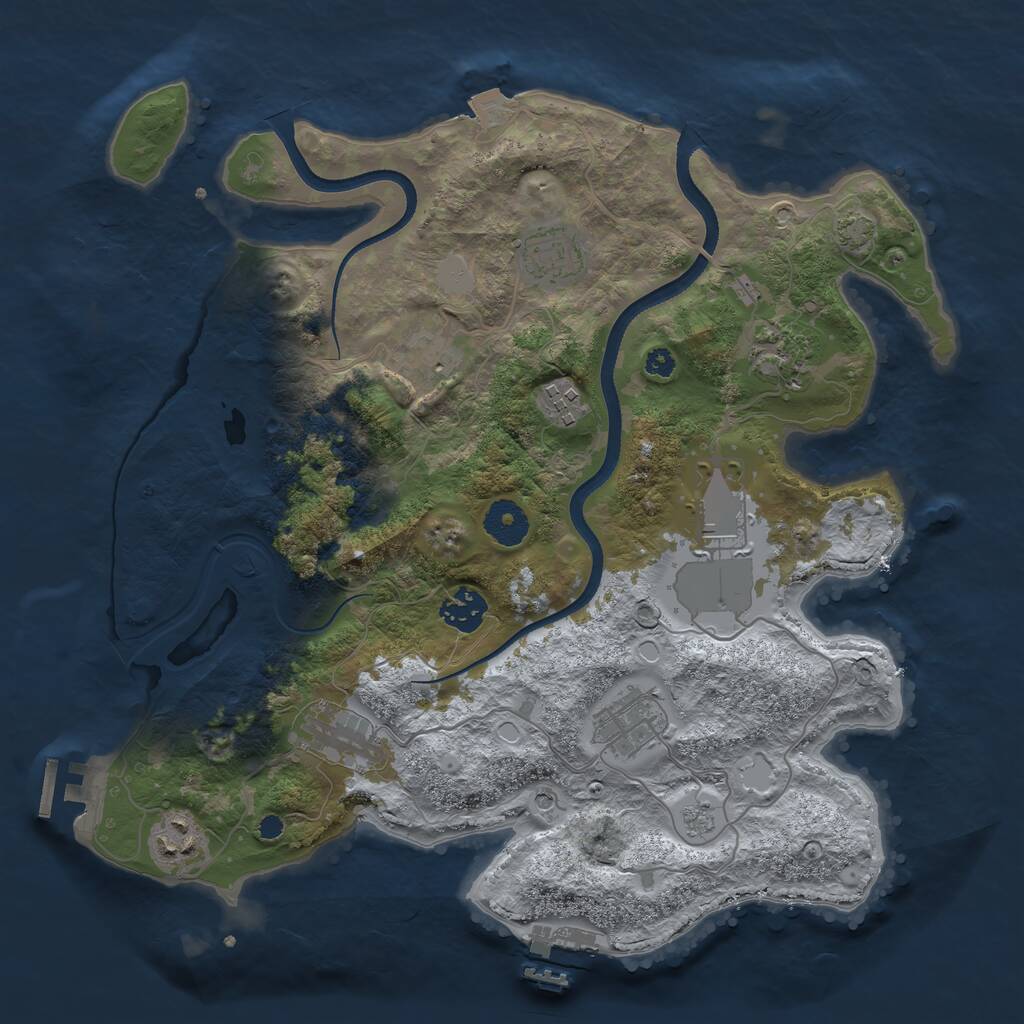 Rust Map: Procedural Map, Size: 3500, Seed: 41801, 15 Monuments
