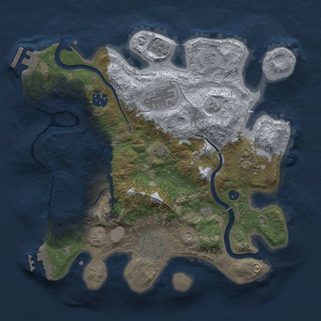Rust Map: Procedural Map, Size: 3000, Seed: 14507, 11 Monuments