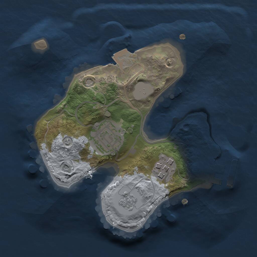 Rust Map: Procedural Map, Size: 1750, Seed: 464472311, 5 Monuments