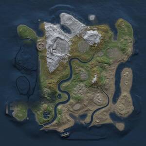Thumbnail Rust Map: Procedural Map, Size: 3000, Seed: 313313, 11 Monuments