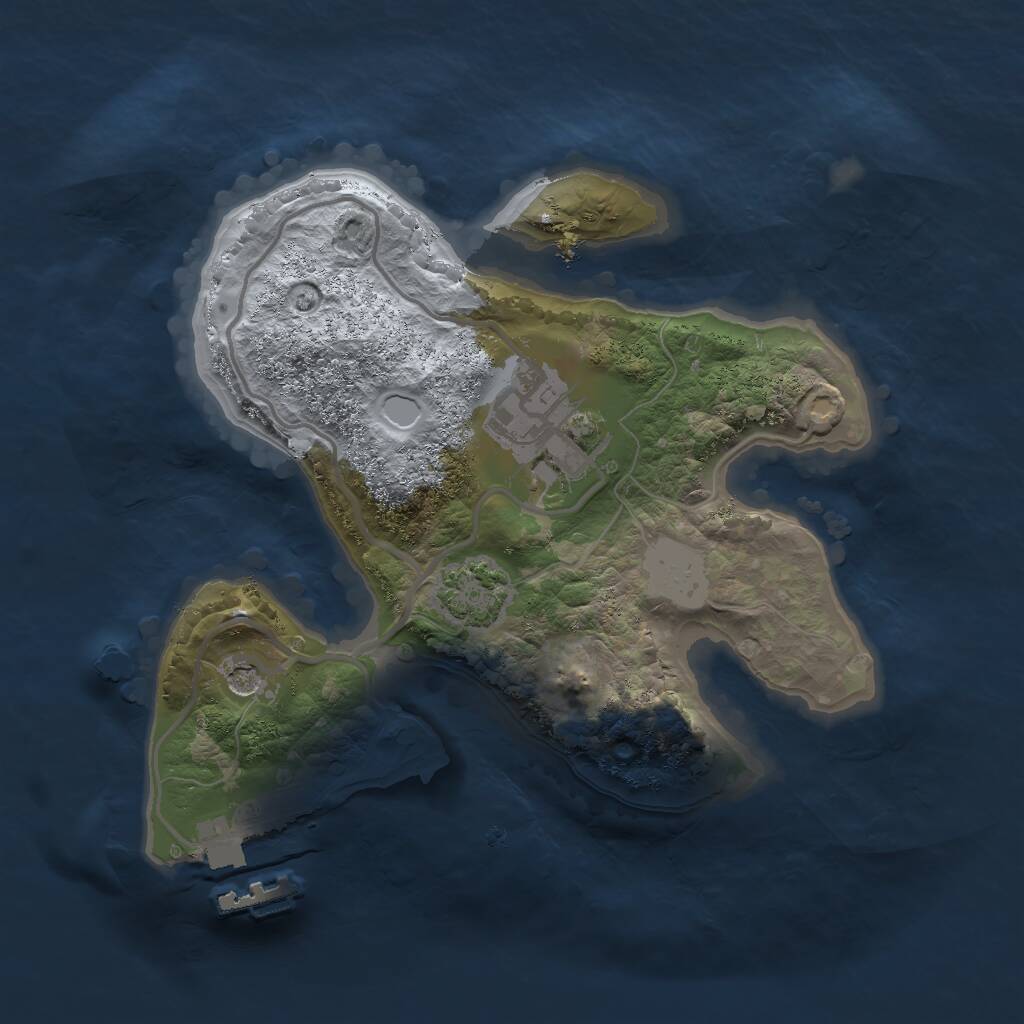 Rust Map: Procedural Map, Size: 2000, Seed: 63244, 5 Monuments