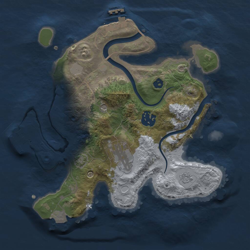 Rust Map: Procedural Map, Size: 2500, Seed: 1741725735, 8 Monuments