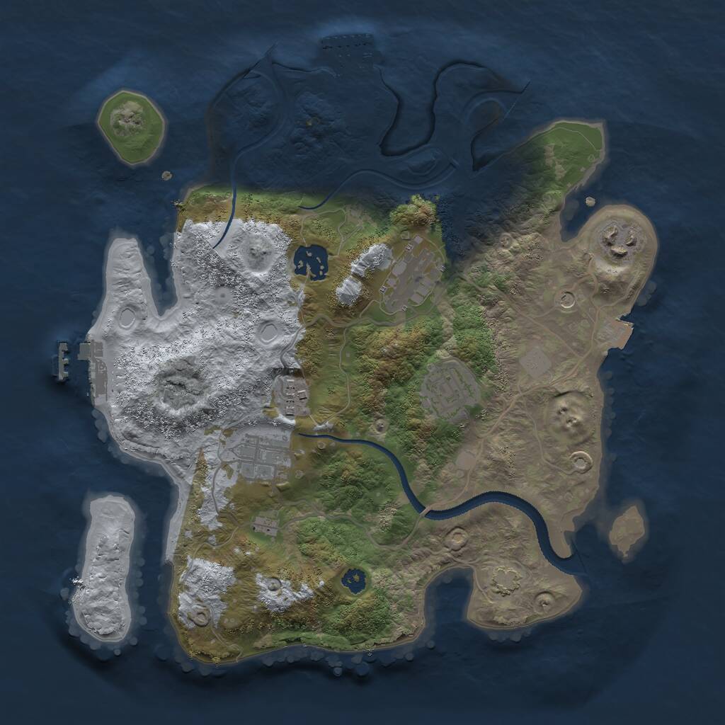 Rust Map: Procedural Map, Size: 3000, Seed: 589710, 11 Monuments