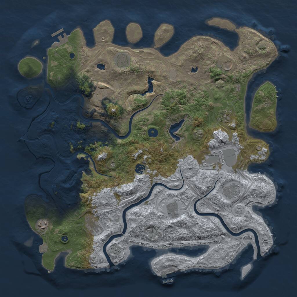 Rust Map: Procedural Map, Size: 4500, Seed: 1537314441, 17 Monuments