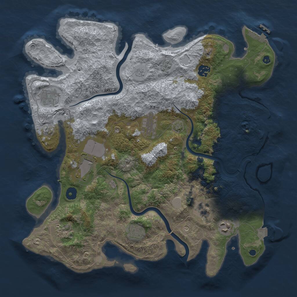 Rust Map: Procedural Map, Size: 3750, Seed: 25893, 15 Monuments