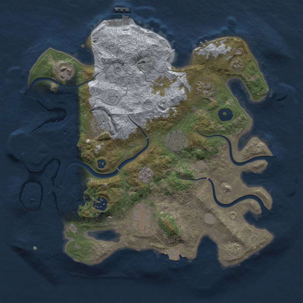 Rust Map: Procedural Map, Size: 3300, Seed: 1574264997, 13 Monuments