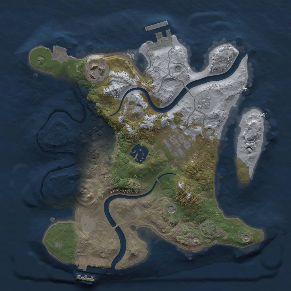 Rust Map: Procedural Map, Size: 2500, Seed: 156914248, 10 Monuments