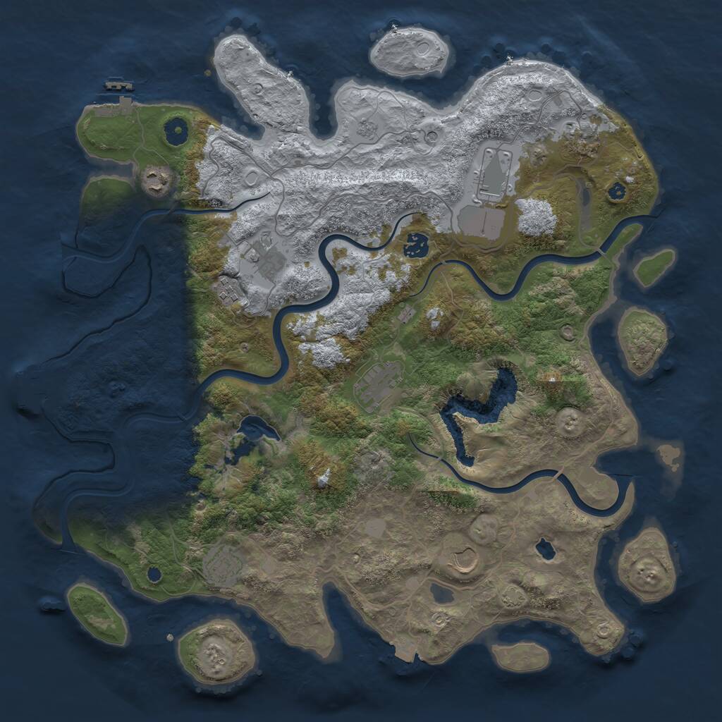 Rust Map: Procedural Map, Size: 4200, Seed: 712830889, 15 Monuments