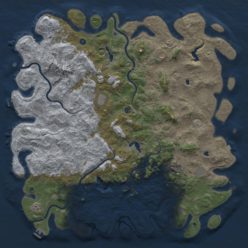 Rust Map: Procedural Map, Size: 6000, Seed: 852900, 17 Monuments