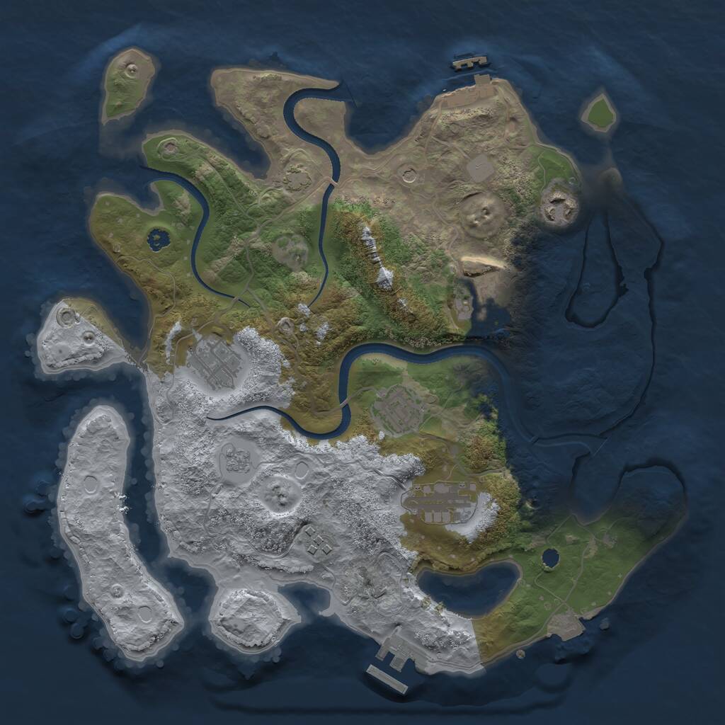 Rust Map: Procedural Map, Size: 3300, Seed: 1574264995, 12 Monuments