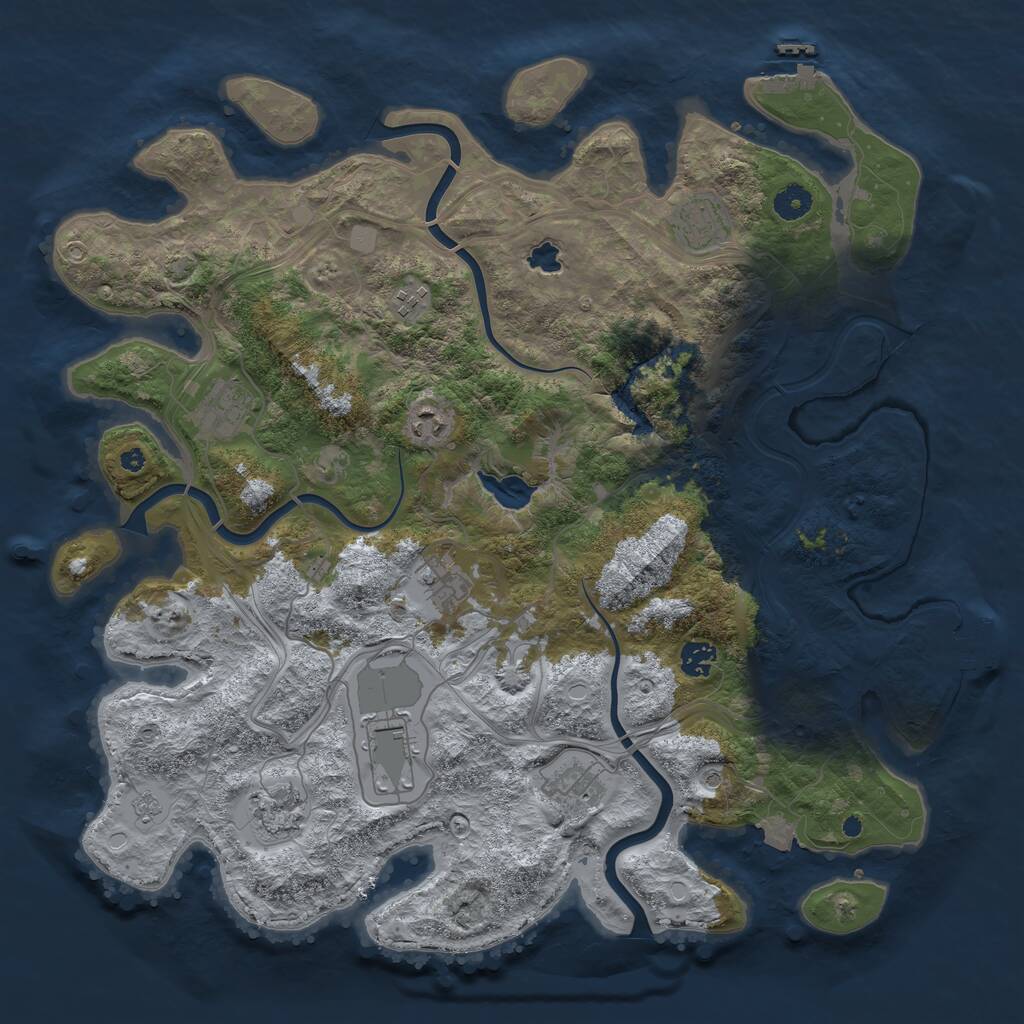 Rust Map: Procedural Map, Size: 4250, Seed: 638674932, 15 Monuments