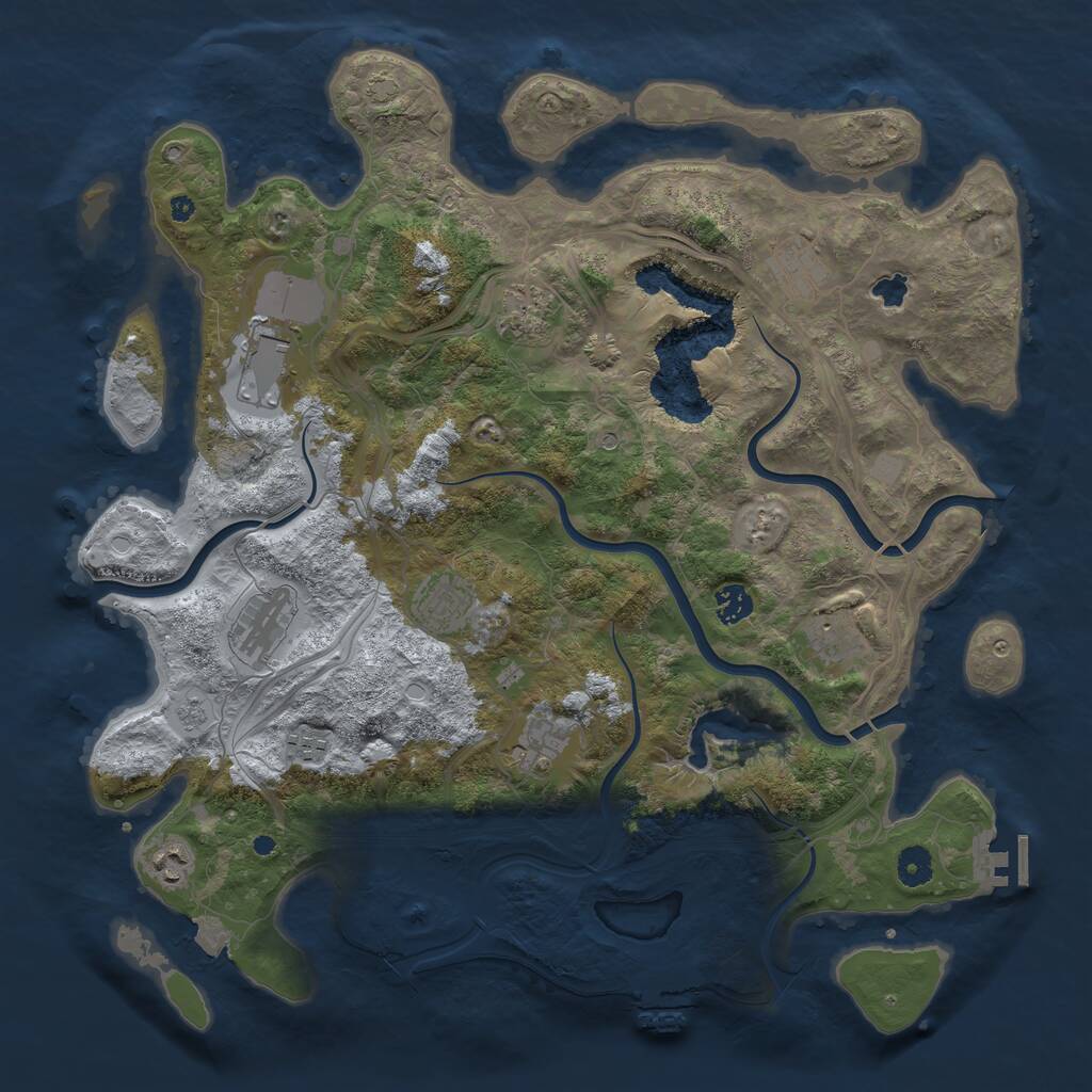 Rust Map: Procedural Map, Size: 4250, Seed: 362483996, 16 Monuments