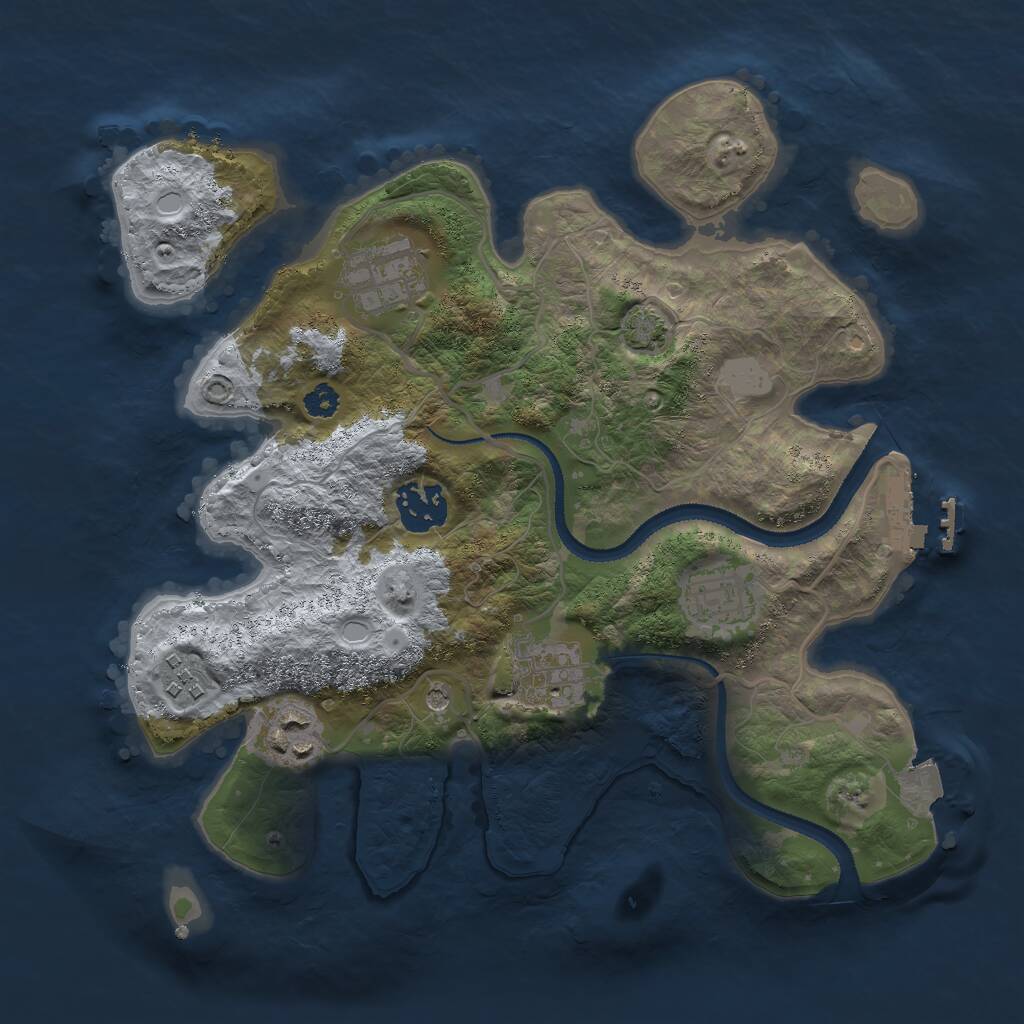 Rust Map: Procedural Map, Size: 3000, Seed: 475621, 10 Monuments