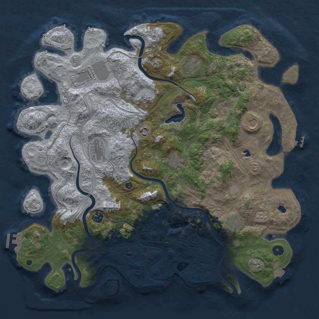 Rust Map: Procedural Map, Size: 4500, Seed: 216745985, 16 Monuments
