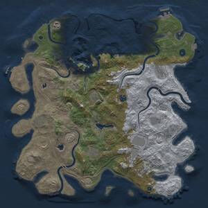 Thumbnail Rust Map: Procedural Map, Size: 4500, Seed: 1069599519, 17 Monuments