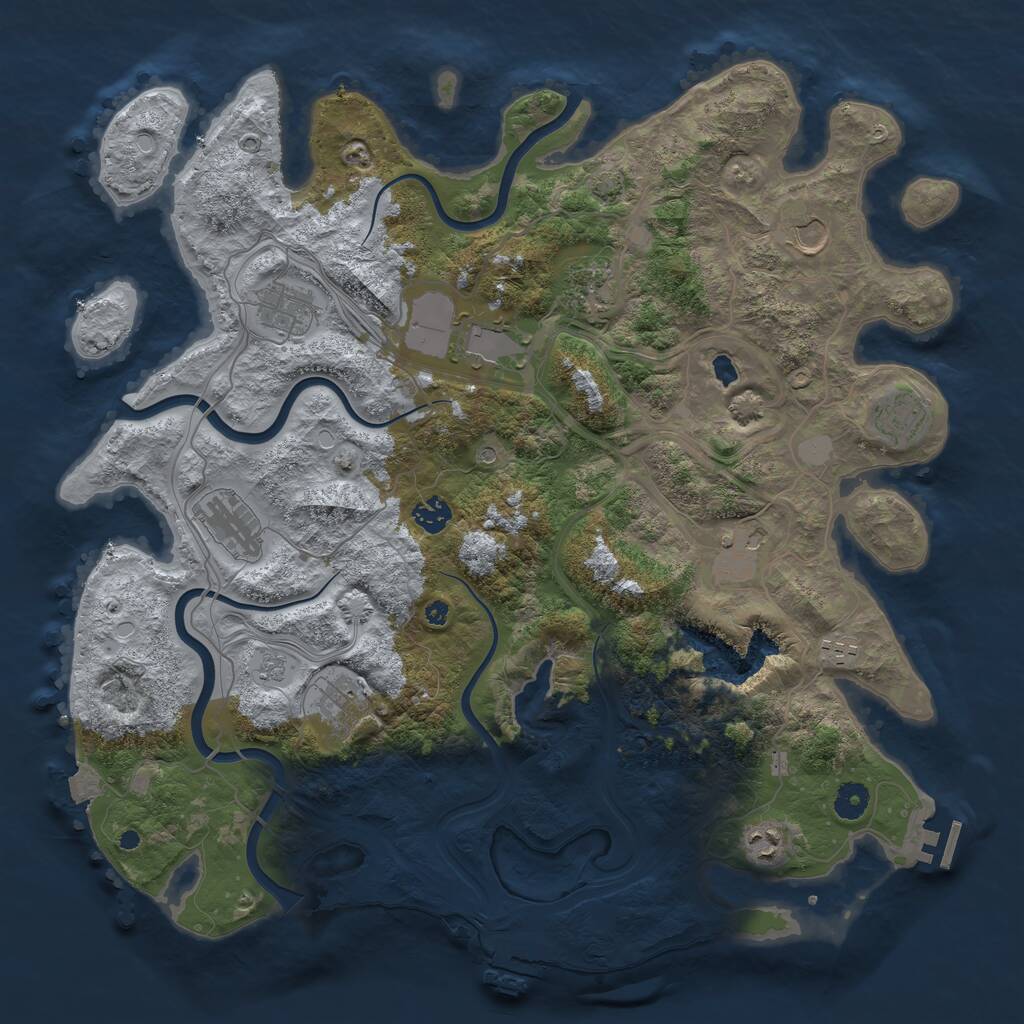 Rust Map: Procedural Map, Size: 4250, Seed: 150348777, 17 Monuments