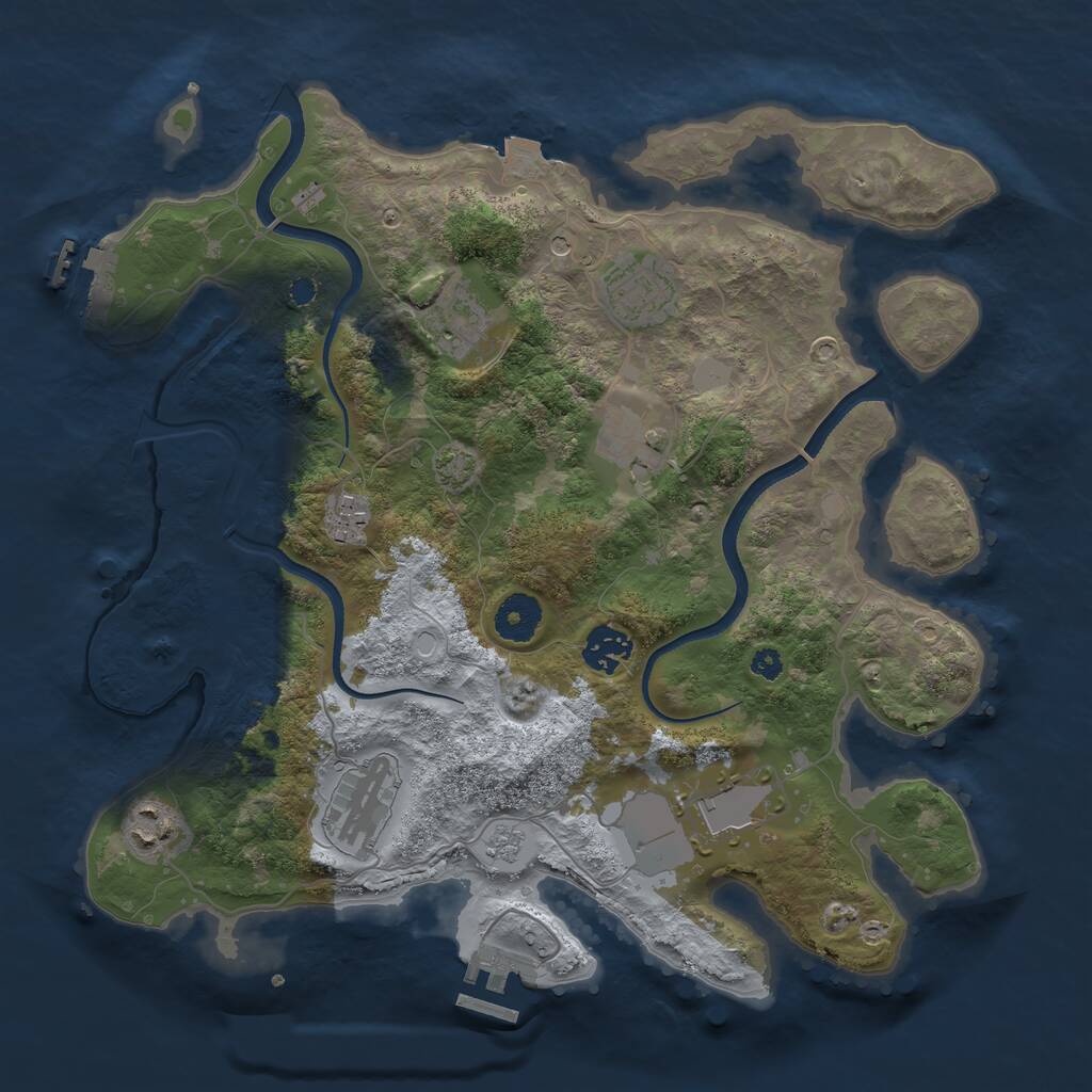 Rust Map: Procedural Map, Size: 3500, Seed: 181265283, 14 Monuments