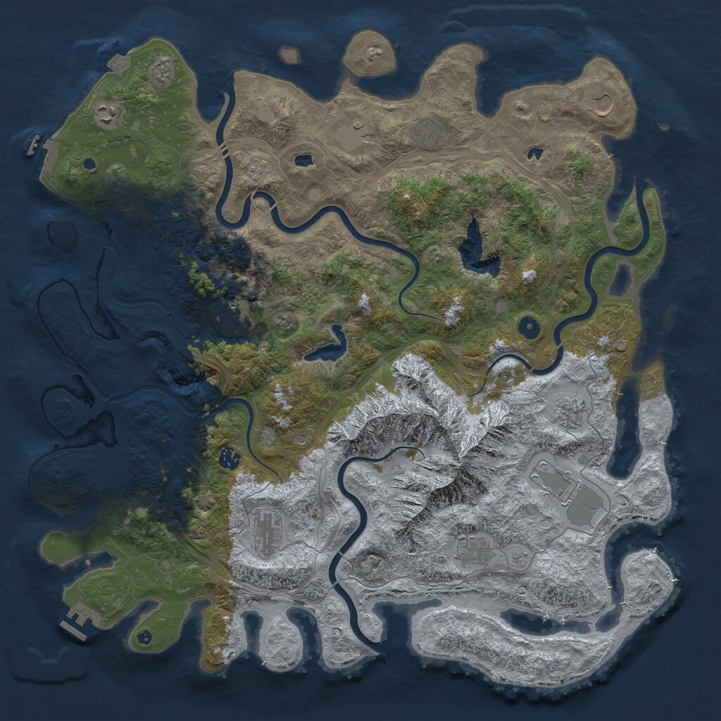 Rust Map: Procedural Map, Size: 5000, Seed: 1653264767, 17 Monuments
