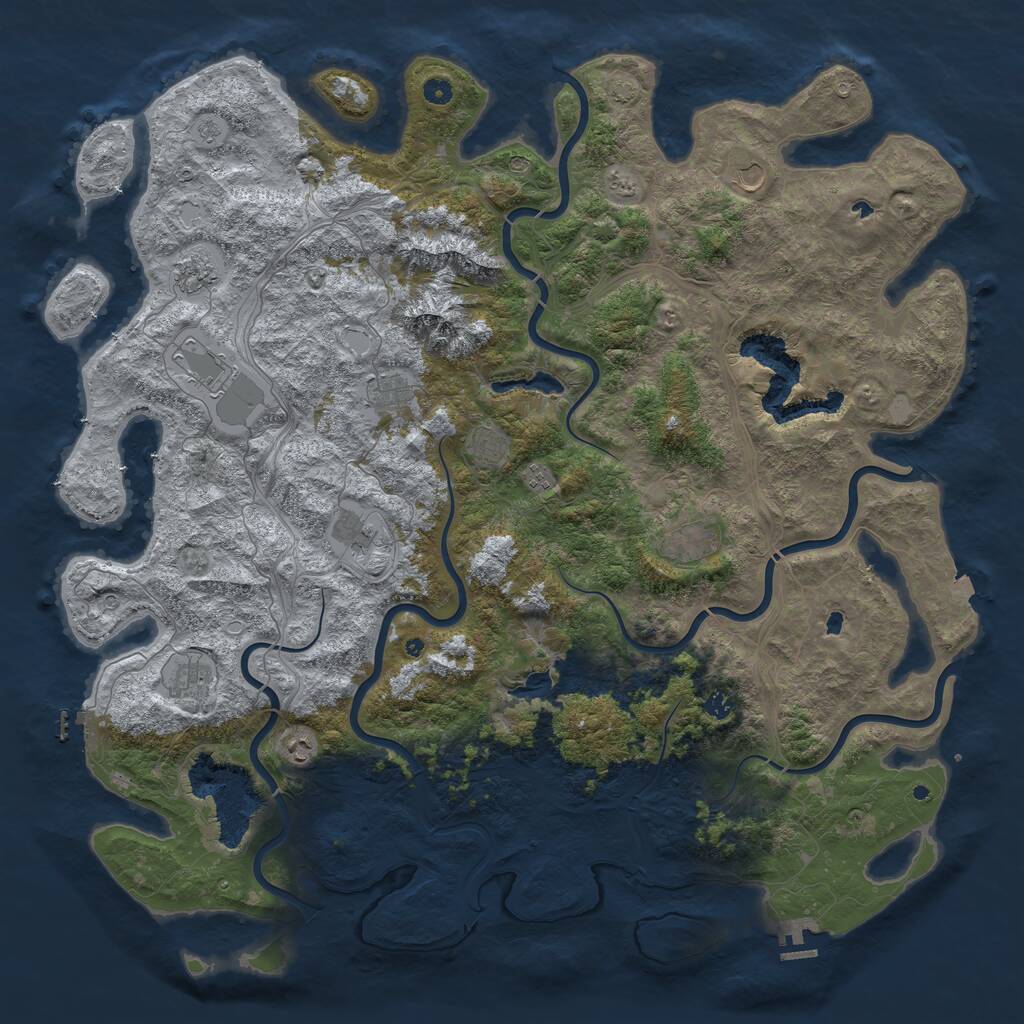 Rust Map: Procedural Map, Size: 5500, Seed: 98137215, 17 Monuments