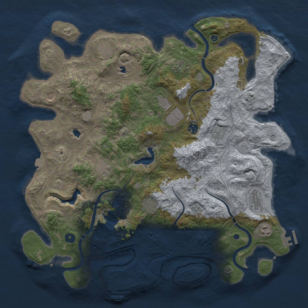 Rust Map: Procedural Map, Size: 4500, Seed: 1116180423, 17 Monuments