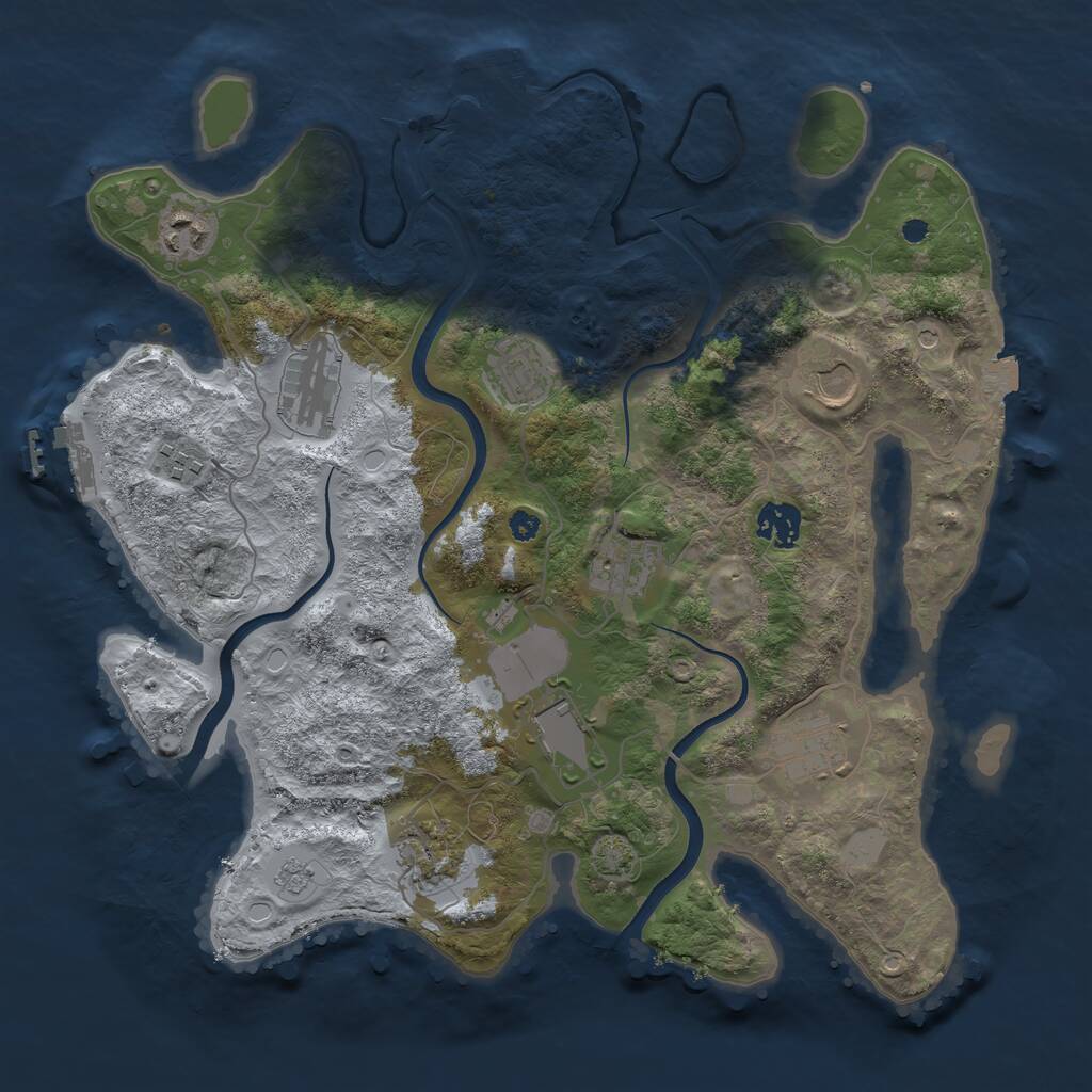 Rust Map: Procedural Map, Size: 3600, Seed: 787, 16 Monuments