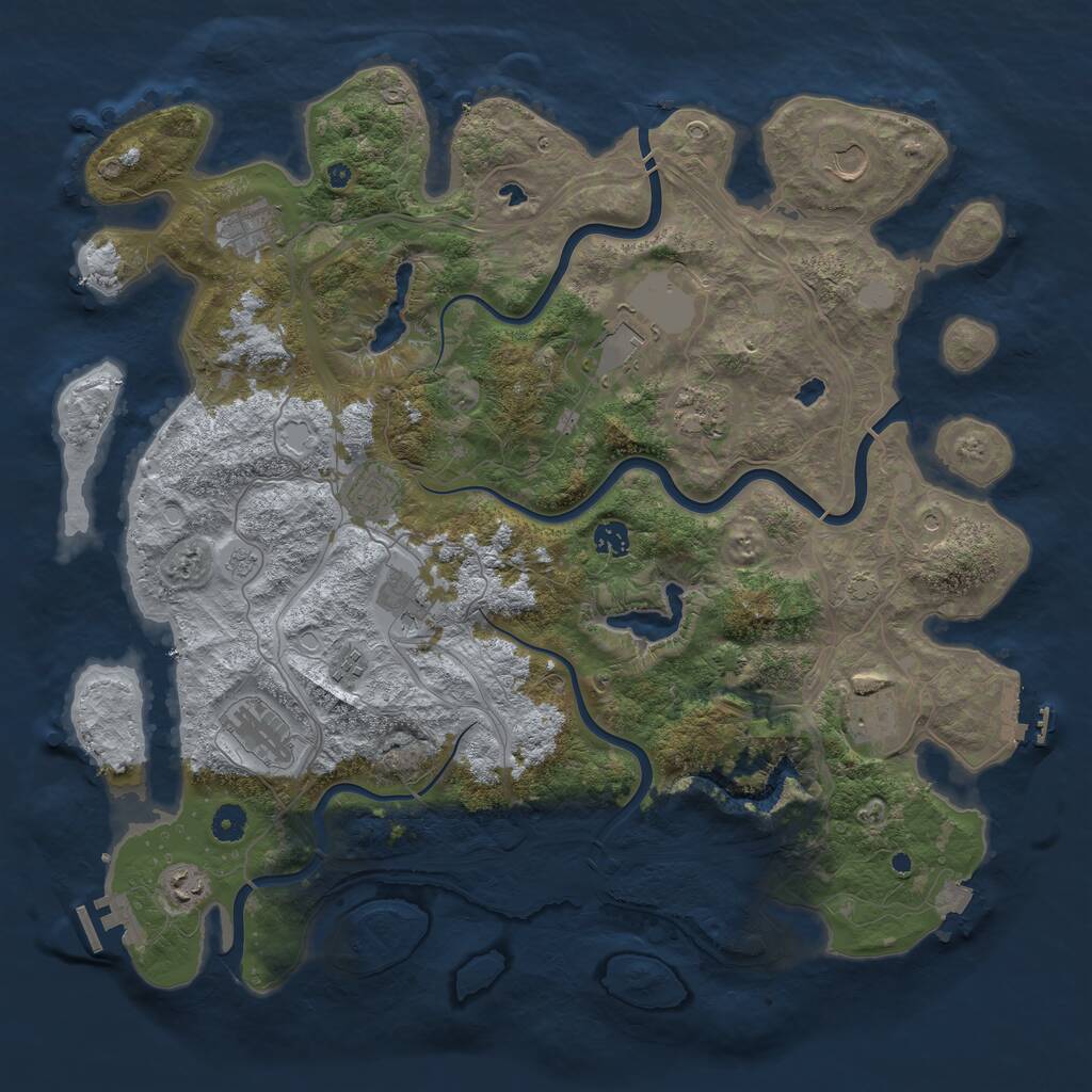 Rust Map: Procedural Map, Size: 4500, Seed: 1629858655, 17 Monuments