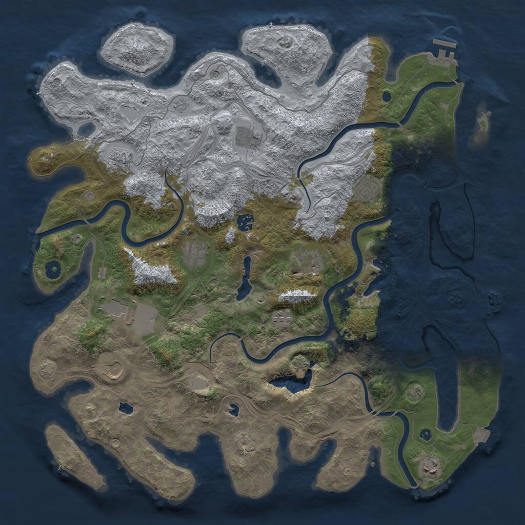 Rust Map: Procedural Map, Size: 4500, Seed: 2134791266, 16 Monuments