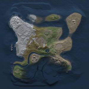 Thumbnail Rust Map: Procedural Map, Size: 2250, Seed: 1334747023, 8 Monuments