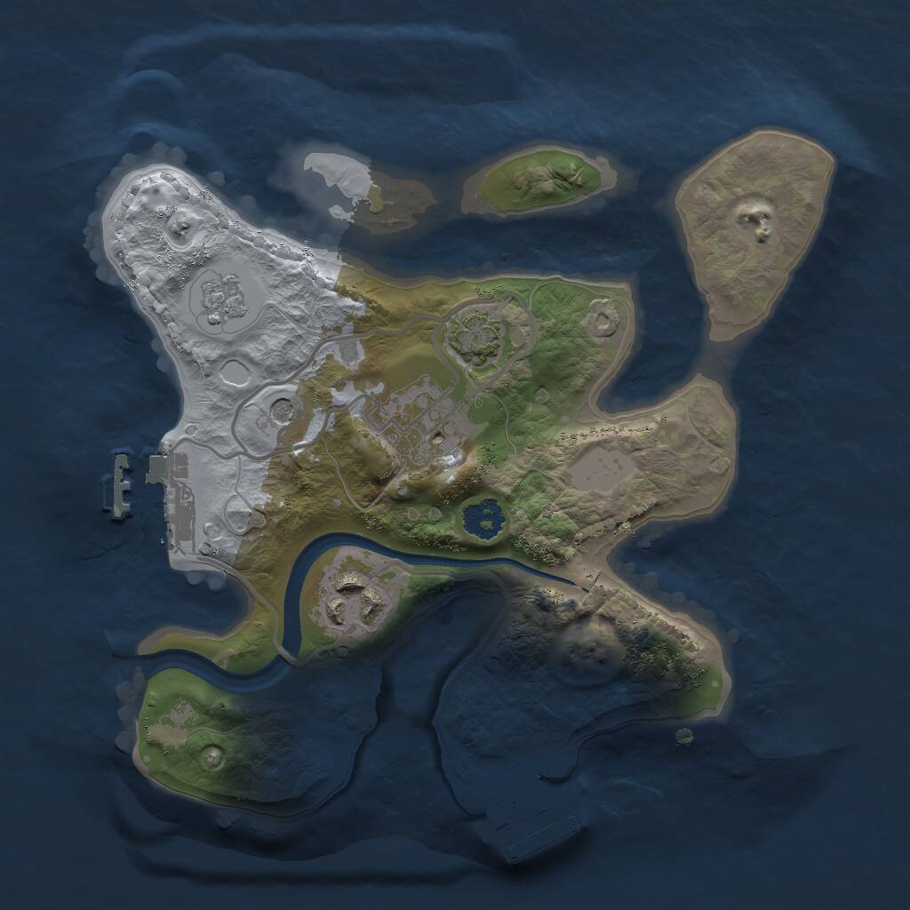 Rust Map: Procedural Map, Size: 2250, Seed: 1334747023, 8 Monuments
